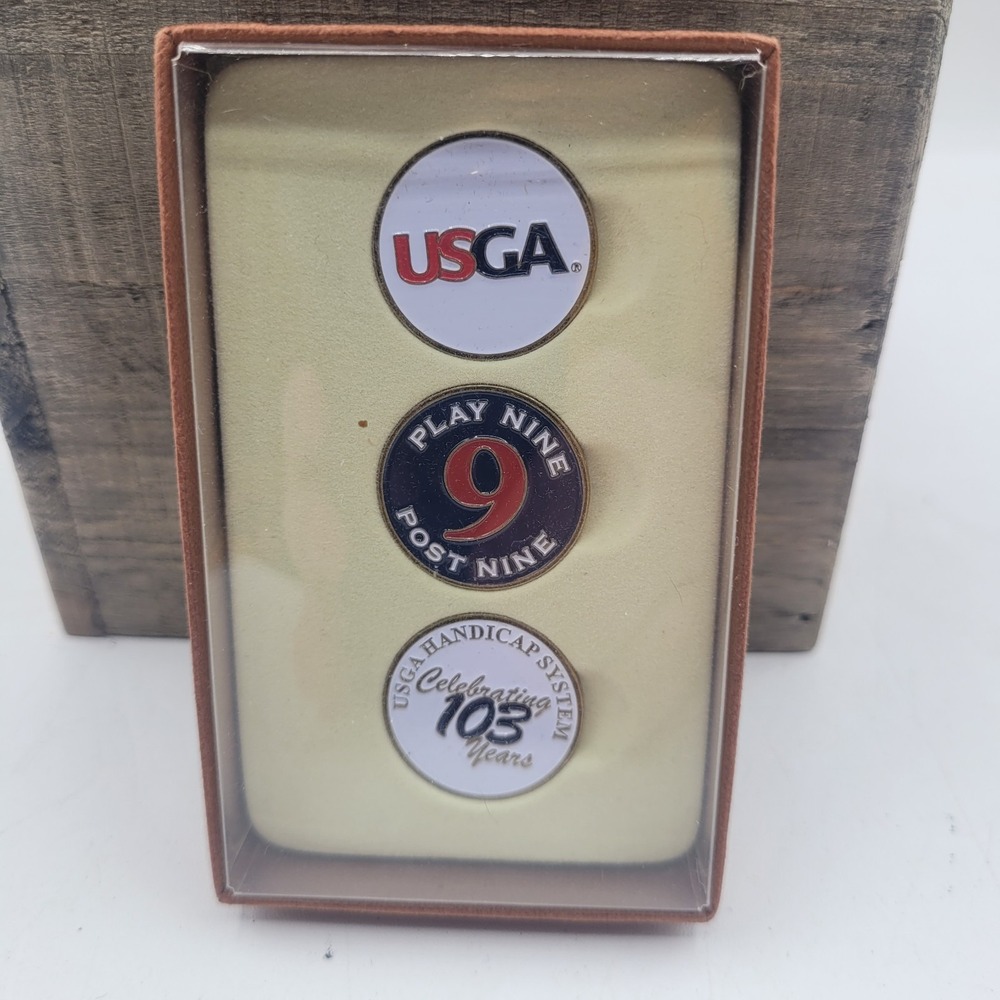 NIB Lot of 3 USGA Golf Ball Markers – 1997 USGA Logo Celebrating 103 Years